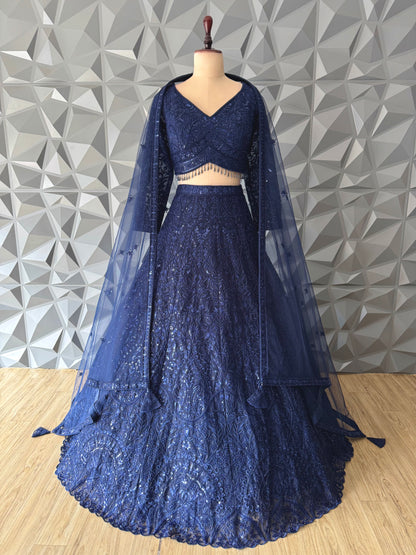 Royal Blue Bridal Lehenga