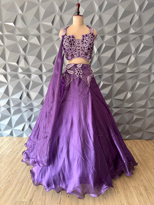 Purple Cocktail Lehenga Set