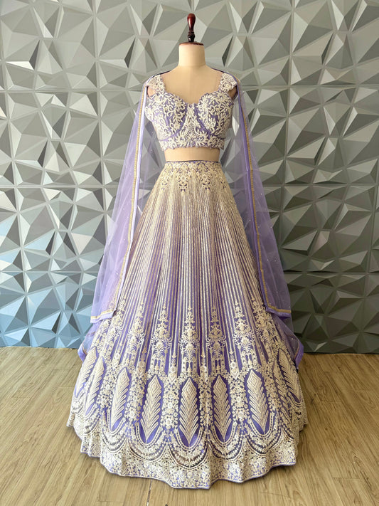 Lavender Bridal Lehenga Set