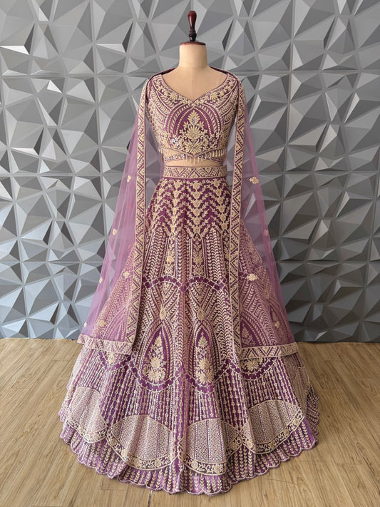 Lilac Bridal Lehenga