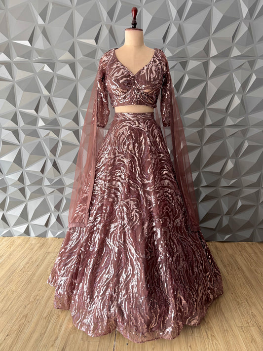 Rust Bridal Lehenga Set