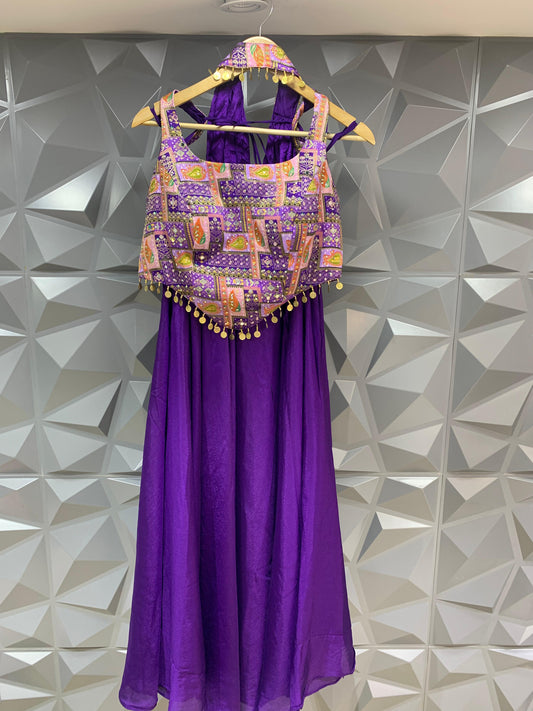 Purple IndoWestern Plazo Set