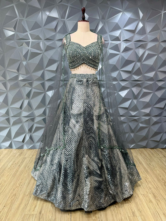 Mehendi Green Lehenga Set
