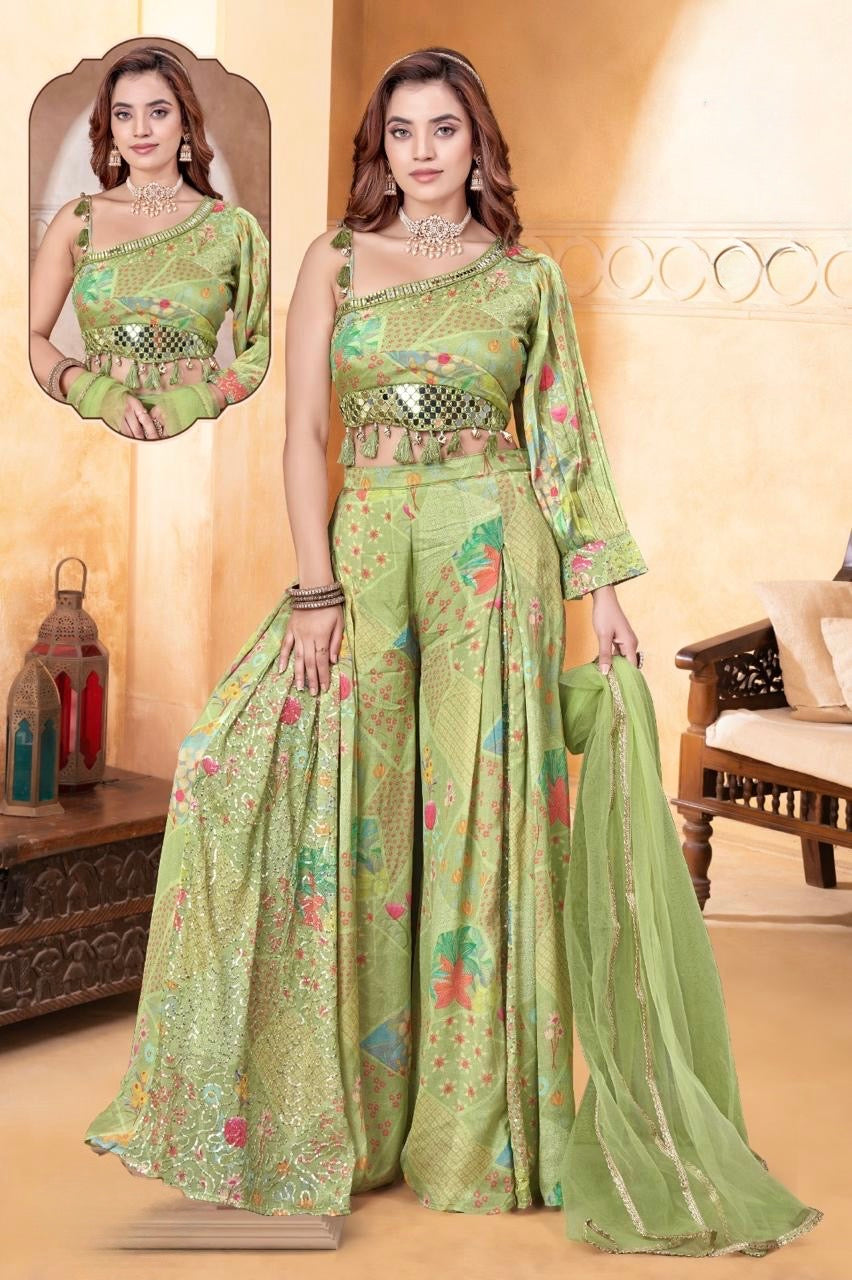 Grey Indo Western Set