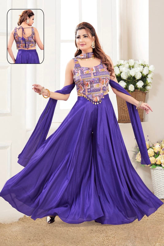 Purple Plazo Set