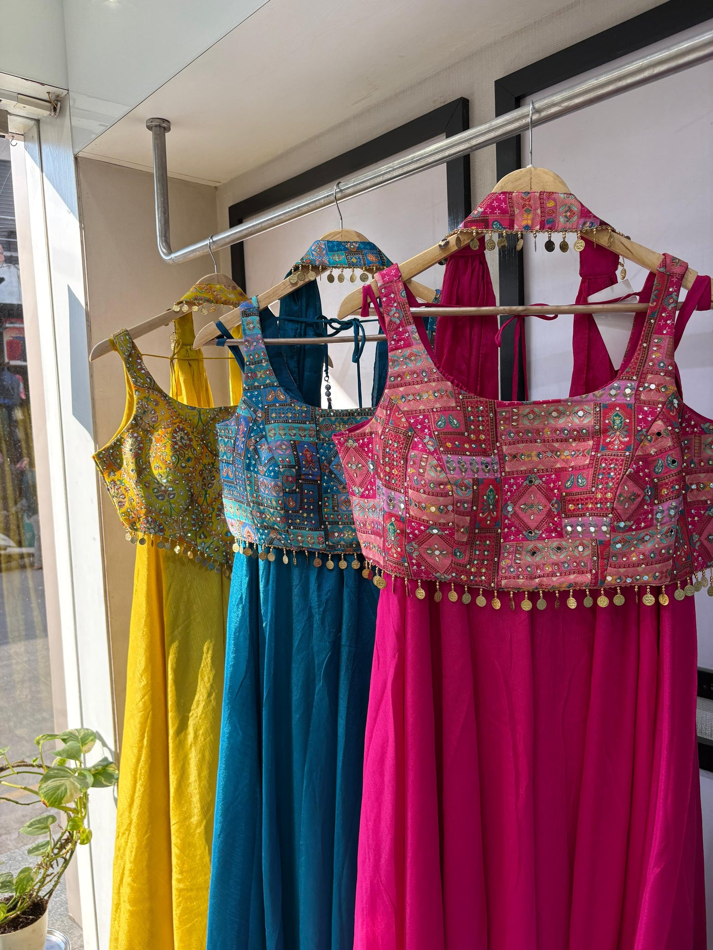 Yellow IndoWestern Plazo Set