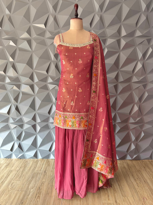 Pink Sharara Set