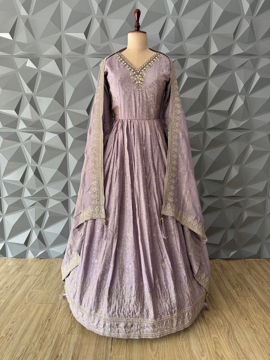 Lavender Anarkali Set