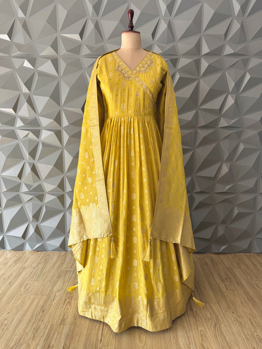 Yellow Anarkali Set