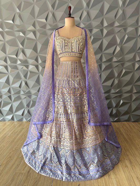 Lilac Bridal Lehenga Set