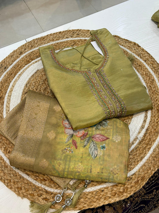 Olive Green Straight Cut Set